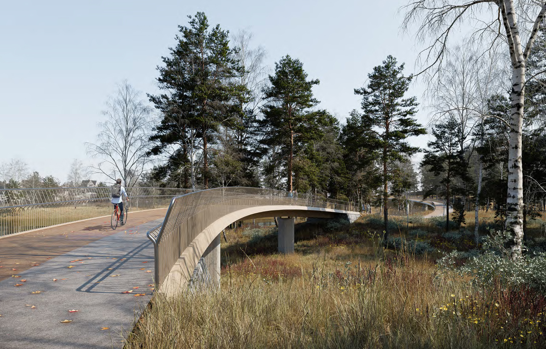 Å veve sammen Hønefoss. Illustrasjon: Sahaa arkitekter