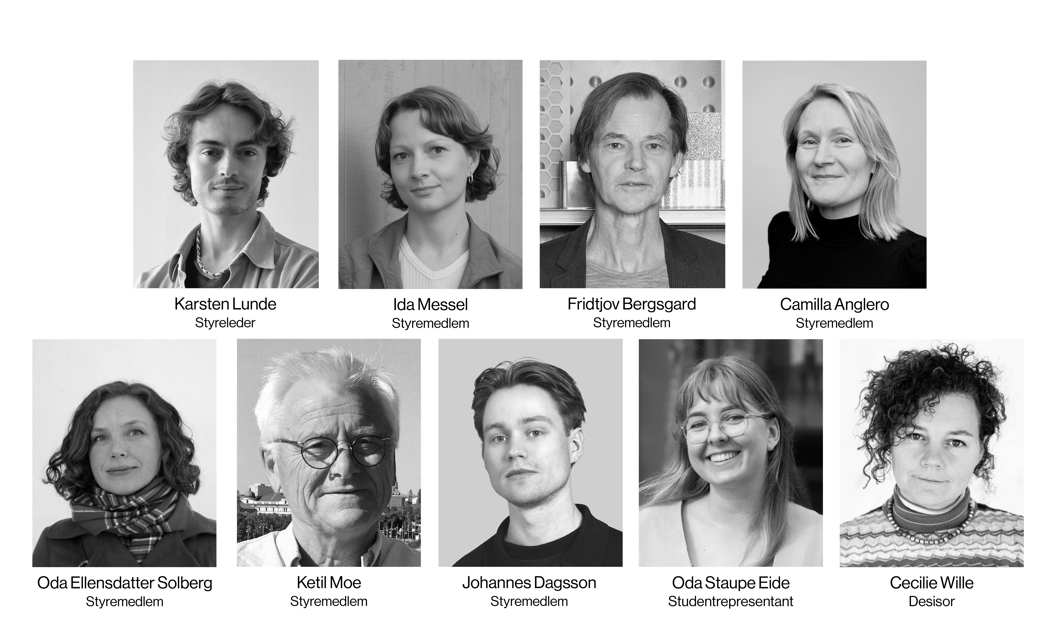Karsten Lunde, foto Atelier Particular; Ida Messel, foto privat; Fridtjov Bergsgard, foto David B. Torch; Camilla Heier Anglero, foto Herman Ekendahl; Oda Ellensdatter Solberg, foto OAF; Ketil Moe, foto privat; Johannes Dagsson, foto Sturlason AS; Oda Staupe Eide, foto Martin Aronsen; Cecilie Wille, foto Espen Grønli.
