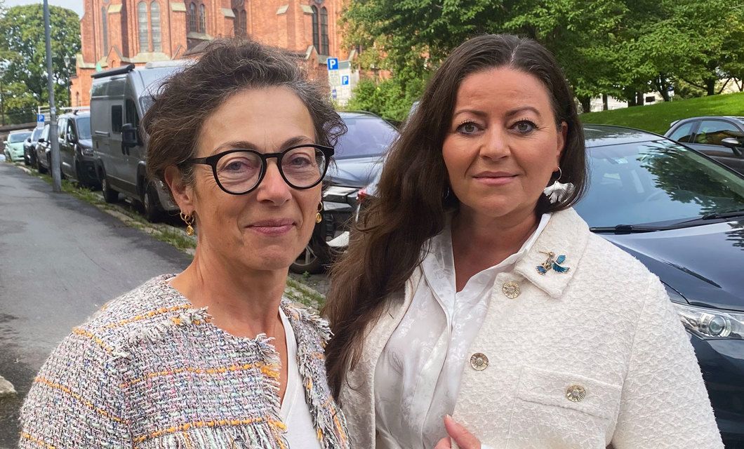 Generalsekretær Kari Bucher og president Tina Larsen i Arkitektforbundet. Foto: Arkitektforbundet