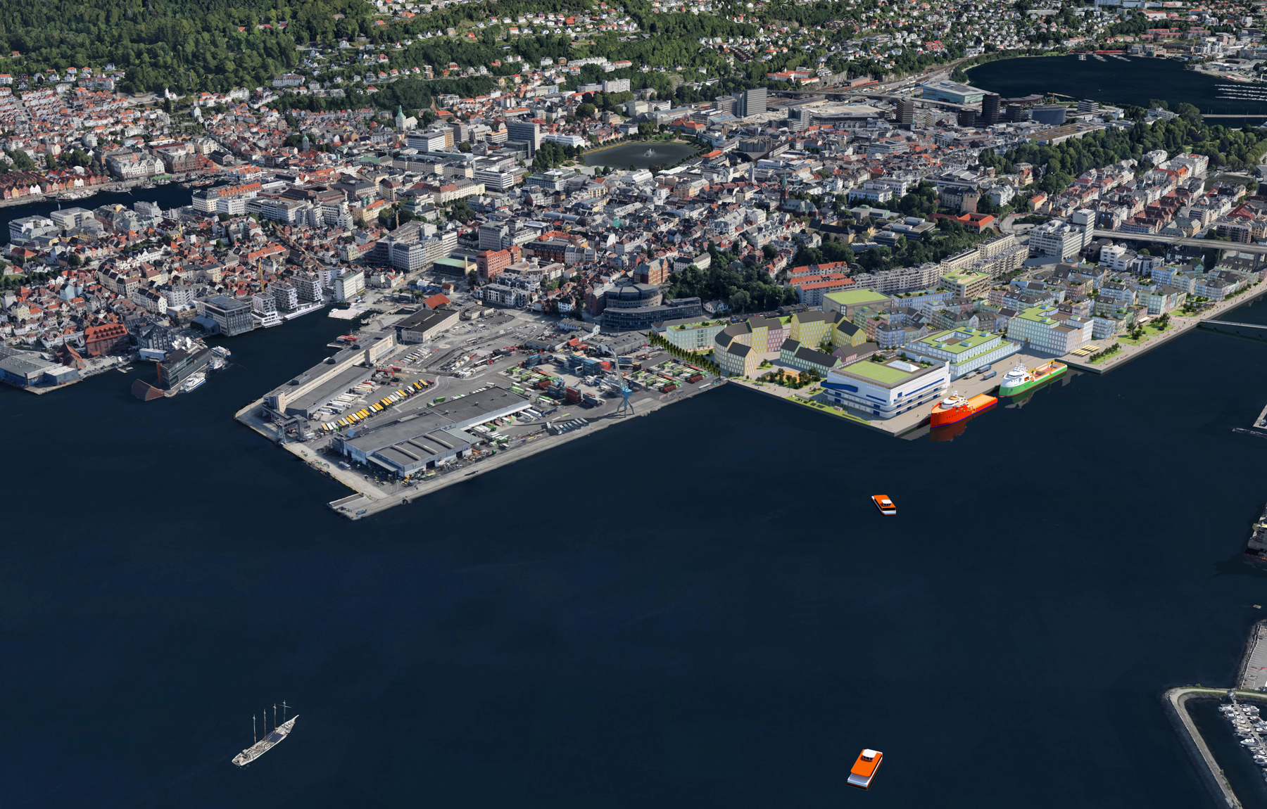 Dokken sør - delen av arealstrategien. Ill.: Bergen kommune, PBE