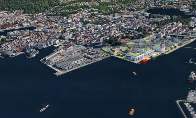 Dokken Sør - delen av arealstrategien. Ill.: Bergen kommune, PBE