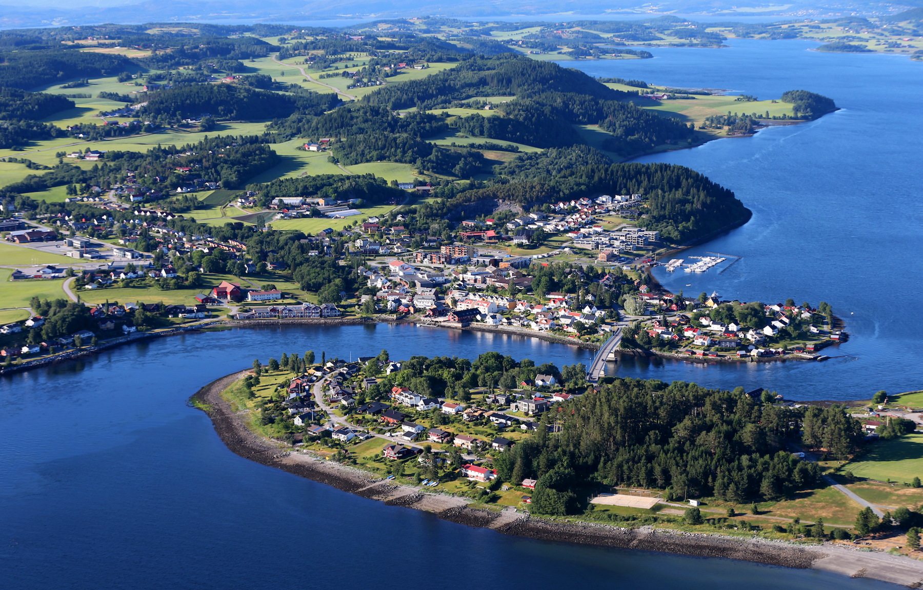 Straumen i Inderøy kommune vant Attraktiv by-prisen i 2020. Foto: Eddie Winther