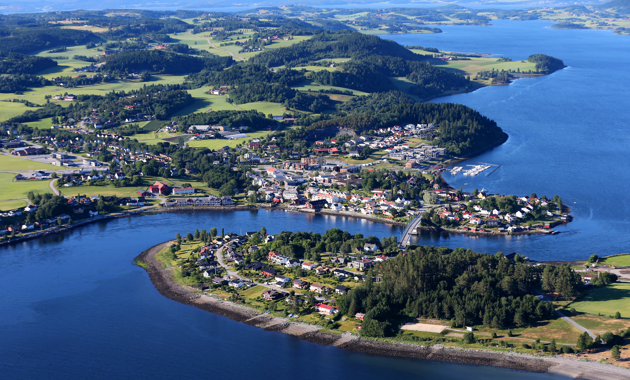 Straumen i Inderøy kommune vant Attraktiv by-prisen i 2020. Foto: Eddie Winther