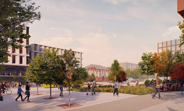 Steinkjer sentrum, illustrasjon: Asplan Viak