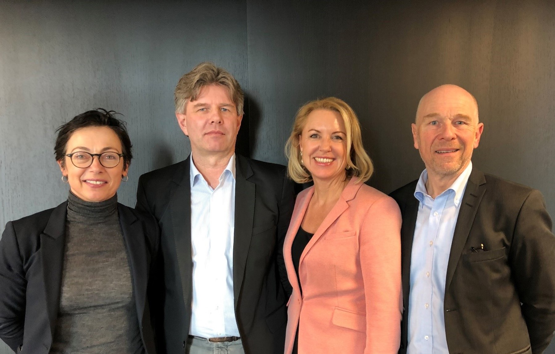 Fra venstre: Kari Bucher (NAL), Per Christian Opsahl (Afag), Liv Kari Skudal Hansteen (RIF) og Egil Skavang (AiN).