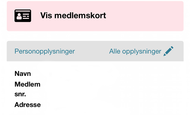Bildet viser skjermdump av Min side på mobil